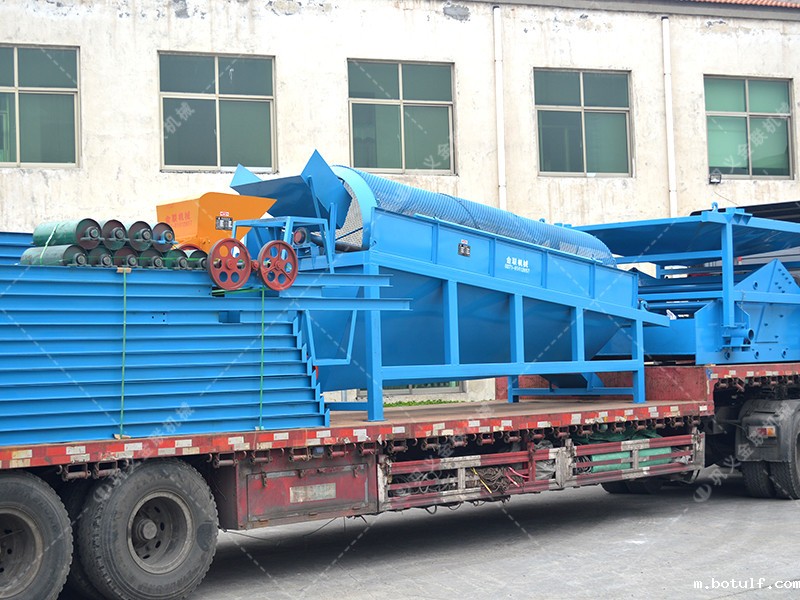 金矿石破碎生产线发货图片_双级粉碎机,滚筒筛,脱水筛